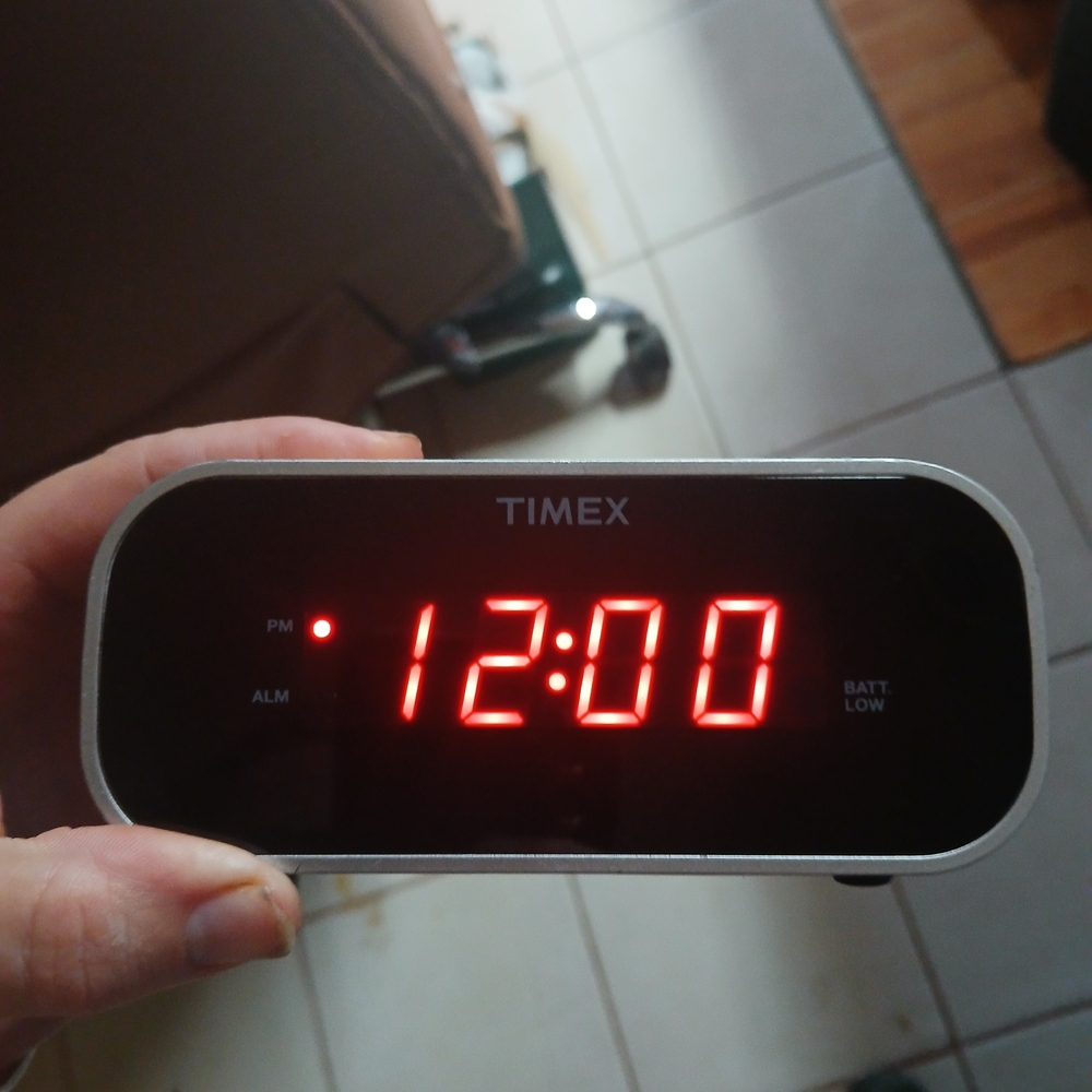 Timex Space Saving LED Alarm Clock, model T121.